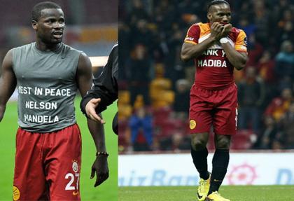 Galatasaray'da Eboue ve Drogba Mandela'yı unutmadı