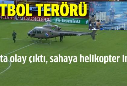 Saha karışınca, polis helikopterle müdahale etti